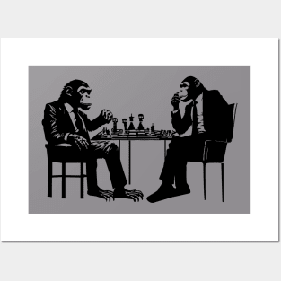 monkeys PLAY CHESS Posters and Art